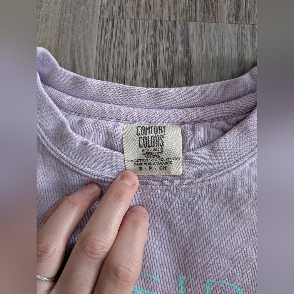 Seaside, Comfort Colors Sweatshirt Small Light Purple And Teal Like New - Picture 3 of 5
